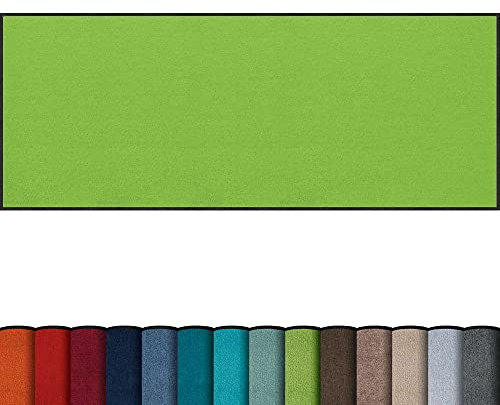 Erwin Müller Fußmatte Mainz, Schmutzfangmatte, Sauberlaufmatte Uni apfelgrün Größe 80x200 cm - rutschfest, pflegeleicht, für Fußbodenheizung geeignet (weitere Farben, Größen)