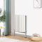 Blümme Oval Radiator Horizontal Designer Double Panel Radiators Bathroom Central Heating 600x413mm White