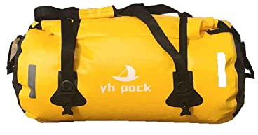 Wasserfeste Reisetasche Duffle Bag, Seesack, Sporttasche, Rucksack, Dry Bag, für Bootsfahrten, Motorradfahrten, geeignet fürs Jagen und Camping strapazierfähiger Trocken-Schutzbeutel, 40L, Gelb