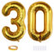 Xihuimay 40 Nummer 30 Folienballon Zahl 30 Luftballon Ziffer 30. Geburtstag Ballon 100cm Riesen Ballons Luft oder Helium Digitaler Ballon für Mädchen Junge Jubiläum Feierliche Anlässe, Golden XXL