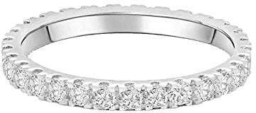 Lisandra Scott Eternity Ring Treasure 925 Sterlingsilber mit Zirkonia Kristall Damenring in Silber, Rosegold und Gold für Damen, Frauen mit Funkelnden Steinen Breit (52, Silber)