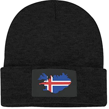 Island-Flagge Unisex Mütze Warm Flexibel Erwachsene Strickmütze, schwarz, 6 7/8/7 3/8