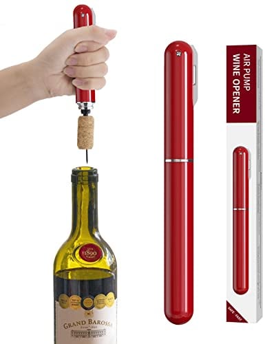 Ouvre-vin à pression d'air 2-en-1 avec coupe-papier Ouvre-bouteille de vin Ouvre-bouteille à pompe à air facile à ouvrir Tire-bouchon de voyage portable Tire-bouchon à vin à main