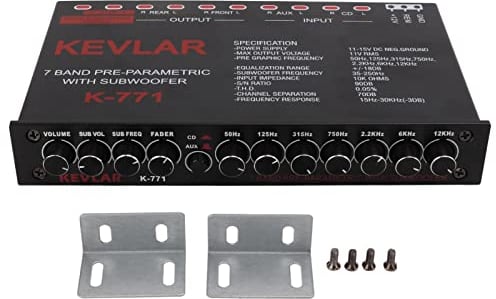 Fydun Auto Audio Grafik Equalizer Universeller Parametrischer Auto Equalizer Tiefpass 7-Band Variable Verstärkungseinstellung High Level Eingangs EQ für Stereoanlage