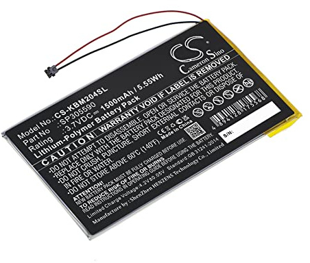 TCTK Akku 1500mAh Kompatibel mit [Kobo] Aura HD, N204-KBO-B Ersetzt SP305590