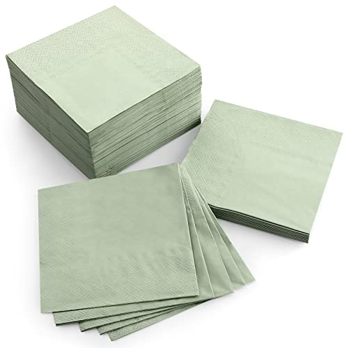 Spiareal Servietten, 3-lagig, gefaltet, 12,7 x 12,7 cm, Einweg-Papier für Hochzeit, Braut, Geburtstag, Party, Abendessen, 100 Stück