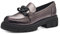 MARCO TOZZI Damen Loafer mit Plateau aus Kunstleder mit Kette, Silber (Pewter), 39