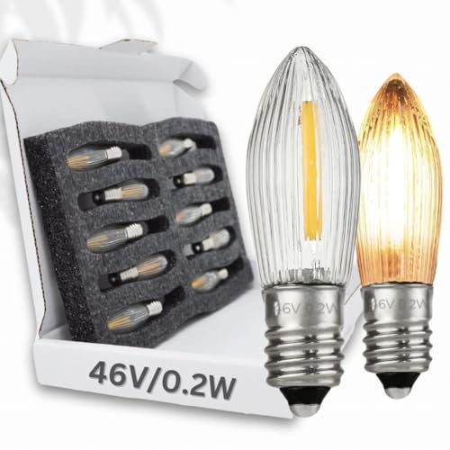 Berglicht 10 Stk. LED Filament 46V/0,2W E10 Ersatz-Lämpchen für Lichtbögen mit 5 Brennstellen