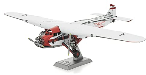 Fascinations MMS467 Metal Earth Metallbausätze - Flugzeug Ford Trimotor (Tin Goose), lasergeschnittener 3D-Konstruktionsbausatz, 3D Metall Puzzle, DIY Modellbausatz mit 3 Metallplatinen, ab 14 Jahre