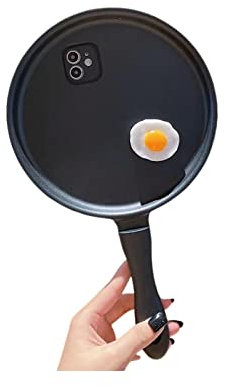 Bratpfanne Handyhülle Kreative Handy Schutzhülle Zubehör Kompatibel mit iPhone 11 12 Pro Max Hülle (Sun Egg, 12 Pro Max)