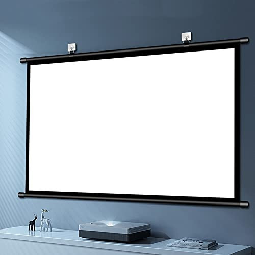 KADEUX Schermo Proiezione da Home Cinema, Schermo di Proiezione HD 4K, Schermo per Proiettore Manuale 60 Pollici, Telo da Videoproiettore Portatile per Installazione A Parete O Soffitto (Size : 60inc