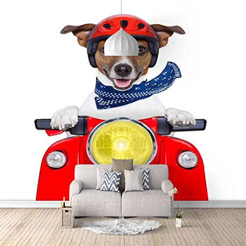 Tierischer Hund Fototapete 3D Wandbilder, 3D Fotodekor Gemälde Wandtapete Geeignet Für Wohnzimmer Und Schlafzimmer Tv-Hintergrund Wand Abziehen Und Aufkleben Wandfoto, 400(B) x280(H) cm