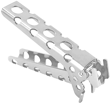 Gugxiom Pince pour plaque chauffante pour camping - Anti-brûlure - Antidérapante - Pour la cuisine, le camping - Argenté