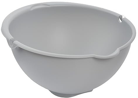 keeeper Bol y escurridor 2 en 1, Grande, Apto para lavavajillas, Stella, Gris Nórdico