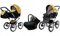 BabyLux® Bambimo Kinderwagen Set 3 in 1 - Gold Star - incl. Babywanne, Buggy Sportsitz, Auto-Babyschale - Autositz - Kinderwagenset - Kombikinderwagen mit Wickeltasche, Regenschutz usw.