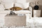 Bourgh Couchtisch Marmor Optik York - Wohnzimmertisch/Coffee Table 60x80x40cm - Sofatisch/Wohnzimmer Tisch aus MDF in beige - Wohnzimmer Möbel