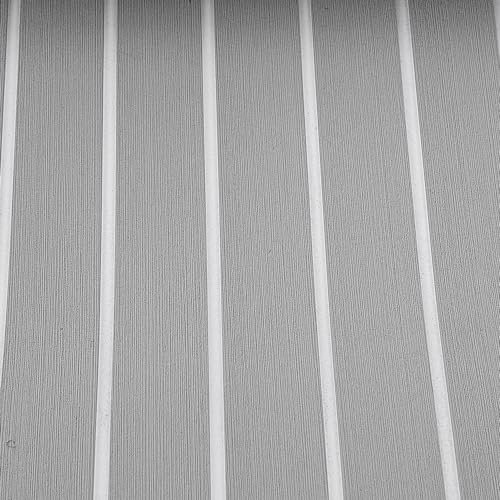 Boat Flooring, Boat Carpet EVA Foam, Self-Adhesive Marine Carpeting Mat, Non-Slip Teak Decking Sheet for Boats, Swimming Pool etc, 240*90*0.6 cm, Black / White Stripes (Gray with White Stripes)