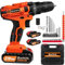 Cordless Power Drill, 21V Drill Set, 2 Batteries 1.5Ah Electric Screwdriver Cordless Combi Drill, 45Nm Power Tools Electric Drill Driver, 25+1 Torque Battery Drill, 2 Speed, LED Light, 29 Accessories