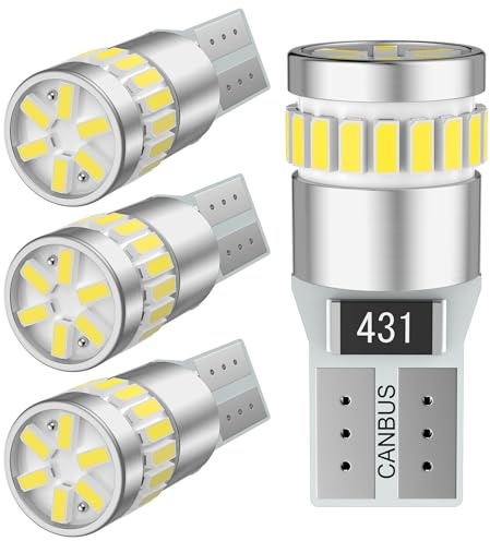 OBOLED T10 194 LED Bulb CANBUS Error Free W5W 501 168 24SMD Replacement for Car Interior Lights Dome Map Trunk Door Courtesy Side Marker Light Position Number Plate Light 12V 6500K White 4Pcs
