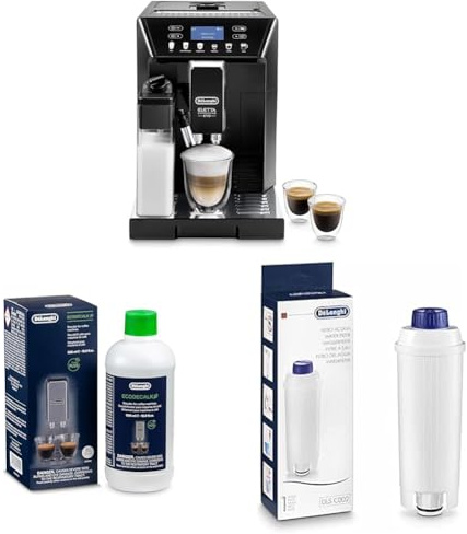 De'Longhi Eletta Evo ECAM 46.860.B Kaffeevollautomat mit LatteCrema Milchsystem + Original EcoDecalk DLSC 500 Entkalker Wasserfilter DLSC002