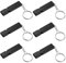 AOZUO 6PCS Notfallpfeifen, Laute 120dB Doppelrohrpfeife Aluminiumlegierung Sicherheitspfeife Überlebenspfeifen mit Schlüsselanhänger für Outdoor-Camping Wandern Jagen Bootfahren Backpacking(Schwarz)