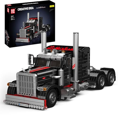Mould King 10037 Technik US-Truck 'Das Schwarze Monster Car Modell, Kreativität Technologie Sportwagen Auto Modellauto Bausatz,Designer Firas Munir Abu-Jaber Ausstellungsstück für Sammler (1797 pcs)