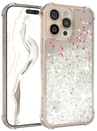 EAZY CASE Custodia glitterata compatibile con iPhone 16 Pro Max cover per telefono in silicone leggera lucida e antiurto protezione dalle cadute in Argento