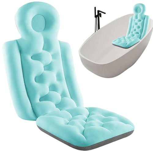 Badewannenkissen für Wanne, Ganzkörper-Badekissen, Kissen-Badematte, hautfreundliches Badewannenkissen, weiches Badewannenkissen, Ganzkörpermattenkissen, wiederverwendbares Ganzkörper-Wannenkissen