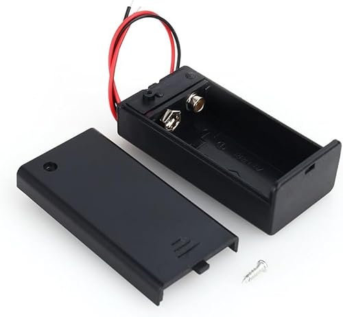 Portapilas Pila 9V, Portapila para Robótica, Portapila para arduino, Soporte de Batería 6LR61, Incluye Cable de 200mm, Voltaje Total: 9V, 6F22, 6HR61, 6LR61/6LP3146