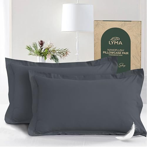 LYMA Pillow Cases Pack of 2 & 4,Ultra Soft Breathable Housewife & Oxford Cover, OEKO-TEX Certified,Nanoplush Double Brushed Quick Dry Pillowcases, Envelope Closure Wrinkle Fade Resistant,50x75 CM