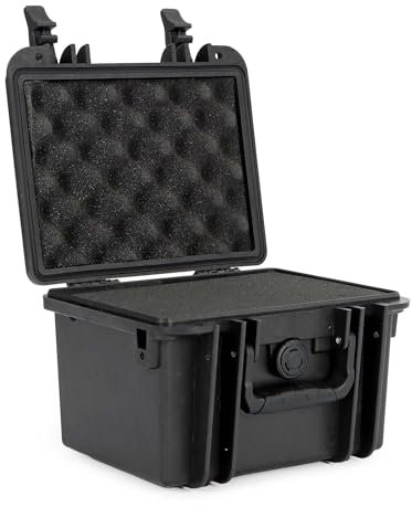 Wiltec Universalkoffer 25 x 21,8 x 16,6 cm, wasserdichter Transportkoffer, Schutzkoffer aus PP und Glasfaser, Koffer mit Würfelschaumstoff