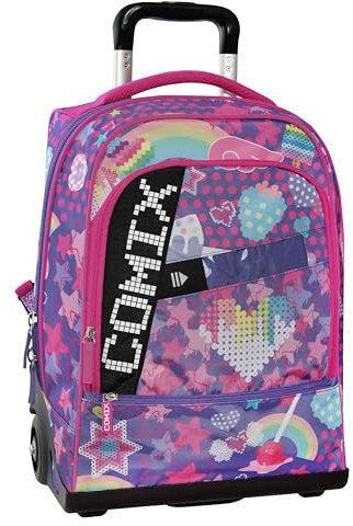 COMIX BRIGHT - Zaino Scuola Trolley per Bambini e Ragazzi, Maniglia Regolabile, Spallacci Imbottiti e Regolabili, Ruote Ø 90 mm Sostituibili, Fondo Preformato Impermeabile, 36x47Hx23 cm