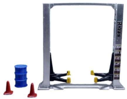 Colcolo 1/64 Diorama Garage Zeug Modell Werkstatt Verkehrskegel Möbel Realistische Szene Modell 4 Teile/satz Miniatur Auto Reparatur Werkzeug, Diorama-Werkzeuge, Modell-Toolkit, Argent Lift