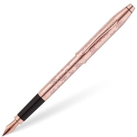 Cross Century II Füllfederhalter Cherry Blossom (F-Feder aus Edelstahl, Schreibfarbe schwarz, inkl. Premium Geschenkverpackung) Rosegold lackiert, Beschläge Edelstahl rosagold plattiert