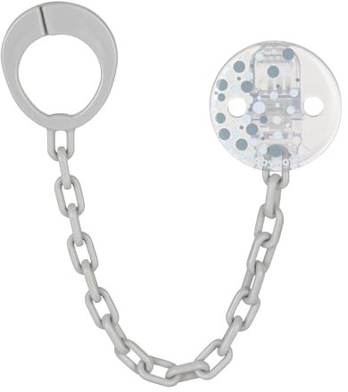 babynova Schnullerkette mit Clip im 2er Set - Schnullerhalter kompatibel mit Schnullern mit Ring - Kinderwagen Zubehör - BPA-frei - Blaue Punkte