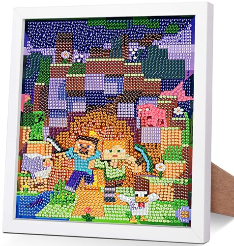 Diamond Painting Anime Set mit 18×24cm Rahmen für Kinder & Erwachsene - 5D Diamant Malerei mit Cartoon Motiven, Kreatives DIY Bastelgeschenk für Mädchen & Jungen ab 5-10 Jahre & Erwachsene als Deko