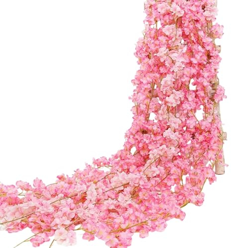 4 Stück Kirschblüten Deko, 180cm Blumengirlande Künstlich, Blumen Girlande Für Hochzeit, Party Und Hausdeko, Künstliche Blumengirlande Deko Für Garten, Balkon, Tisch & Fenster Dekoration