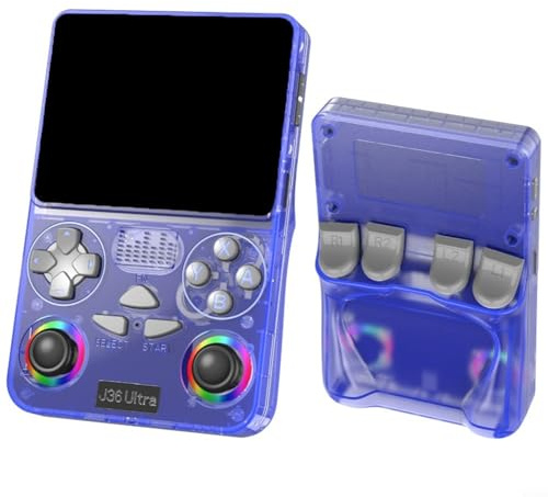 NINMORTH Retro-Handheld-Spielkonsole mit WLAN-Multiplayer, 10,9 cm (4,3 Zoll) Farbdisplay, tragbares Spielgerät für Kinder und Erwachsene (blau)