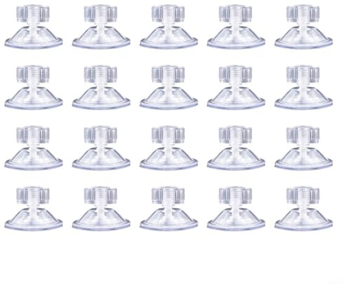 TONIXY 20 Pack Transparent Knob Suction Cups 4.5cm ABS With 15Mm Threaded Bolt For RV Awning Camper Boat Glass Metal Installation, Heavy Duty All Weather Reusable Mounts