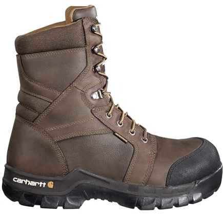 Carhartt Men's CSA 8 Rugged Flex Waterproof Insulated Puncture Resistant Composite Toe Work Boot, Dark Brown Oil Tanned - 11 Wide