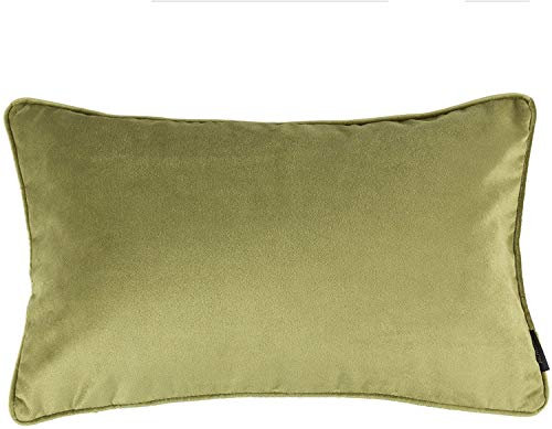 McAlister Textiles Matter Samt | Kissenbezug für Sofakissen in Lindgrün | 50 x 30cm | erhältlich in 25 Farben | griffester Samt edel paspeliert | Kissenhülle für Samtkissen