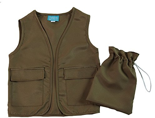 Boys Vest & Toy Bag Set Size 5-8 Years (Khaki Olive - Polyester)