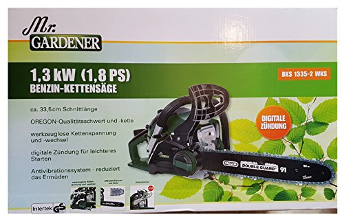 Mr. Gardener Benzin-Kettensäge 1,3 KW (1,8 PS) Digitale Zündung