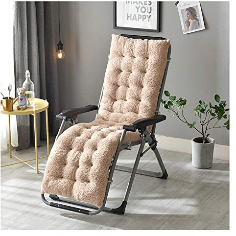 GELing Auflage für Deckchair Flair Liege-Stuhl Polster-Auflage mit Schaumflockenfüllung ，Hellbraun,160X50X12cm