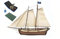 Modellboot aus Holz, Starterset Polaris mit Segeln – Ocker 12007S