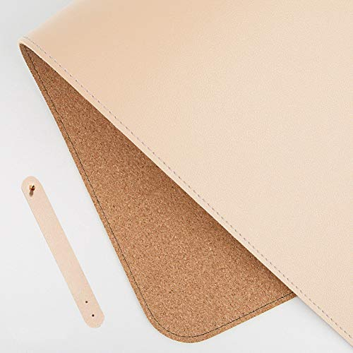 Wasserdichte doppelseitige Schreibtischunterlage, Multifunktionale Büro Glatte Schreibunterlage, PU Leder + Kork Schreibtischunterlage, Großes Gaming Mauspad für Laptop Tastatur