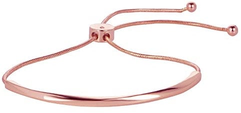 WOWORAMA Rose Gold Adjustable Slider Bracelets for Women Dainty Bar Friendship Bangle Bracelet Simple Fashion Jewelry, Rose Gold