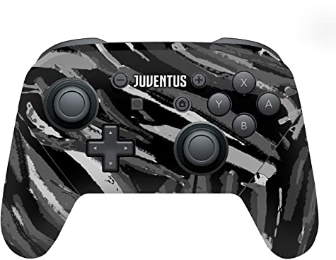 Head Case Designs Offizielle Juventus Football Club Abstrakter Pinselstrich Kunst Vinyl Haut Gaming Aufkleber Abziehbild Abdeckung kompatibel mit Nintendo Switch Pro Controller