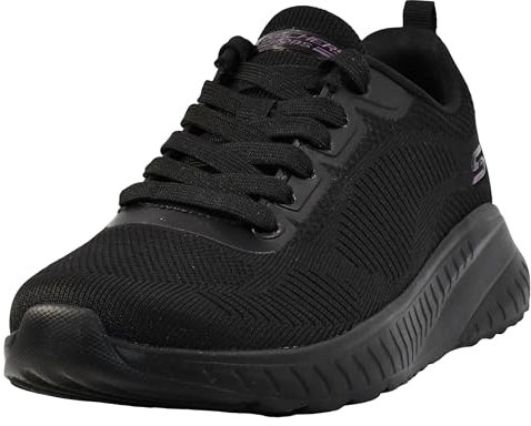 Skechers Bobs Squad Chaos Face Off, Zapatillas de Deporte Mujer, Negro, 38.5 EU Ancho