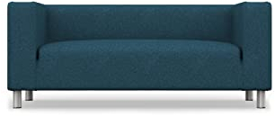 comfortly Ersatzbezug für 2-Sitzer-Sofas, handgefertigt, kompatibel mit Klippan Couch, nur Bezüge, strapazierfähig, Blau